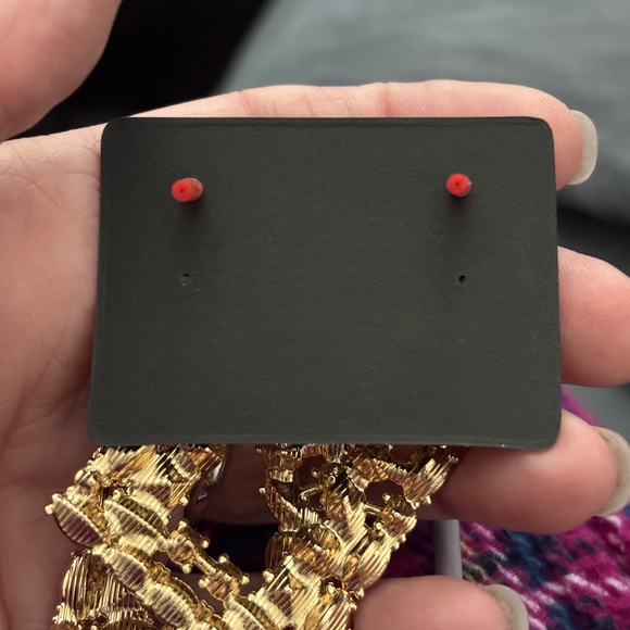 Kelmall Rhinestone Crystal pink statement Earrings NWT - Picture 5 of 5